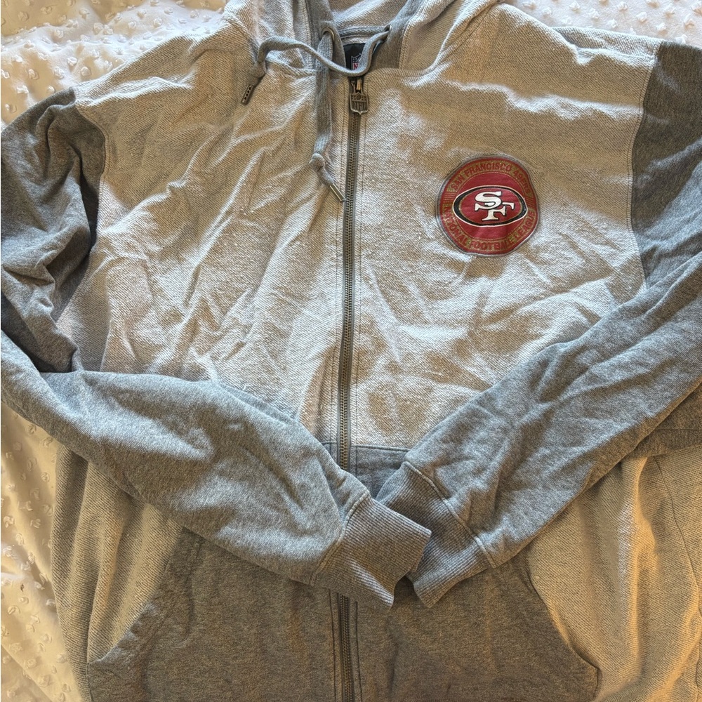 NFL Gray and Red Zip-Up Hoodie